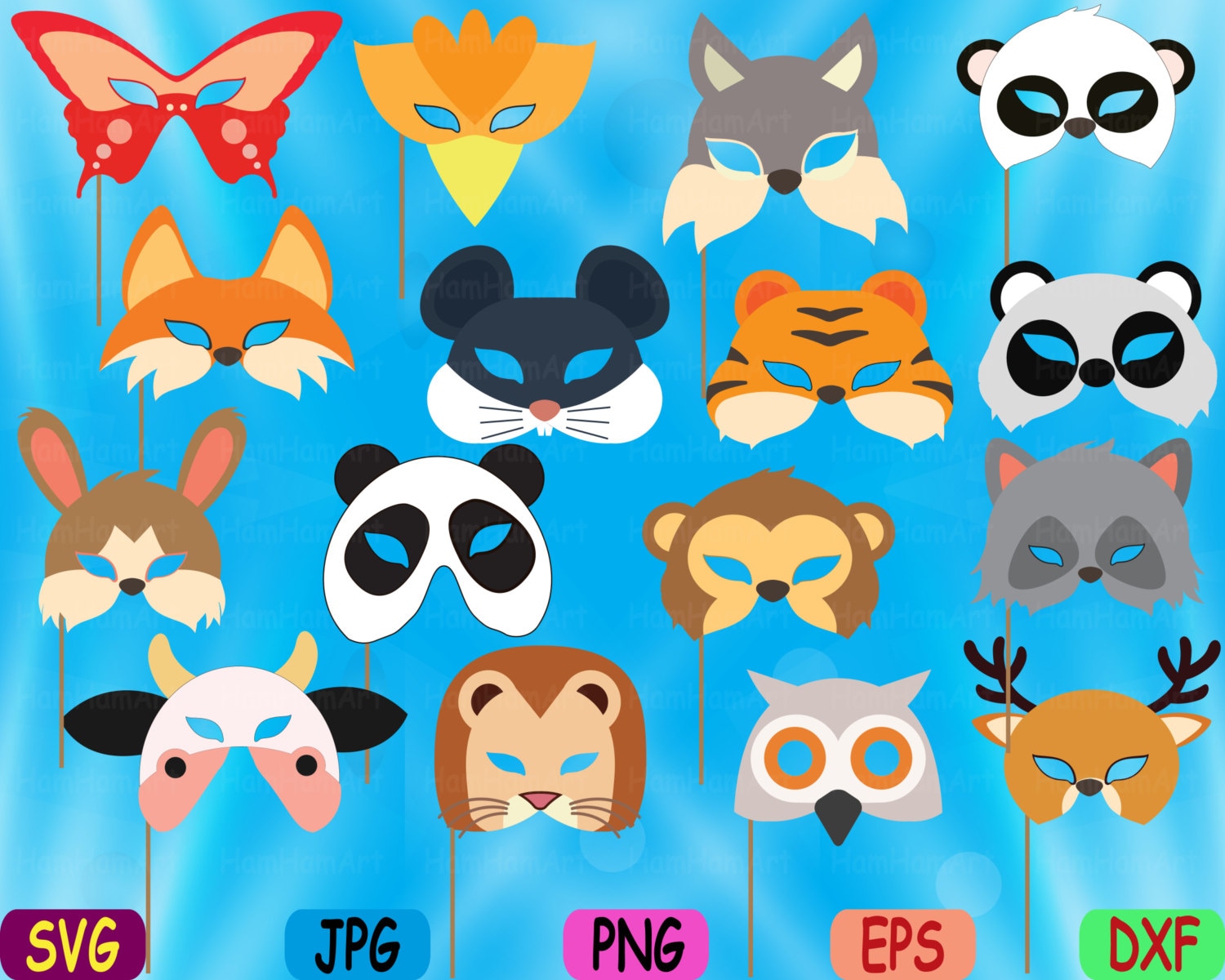 Download Props Forest and Safari Cutting Files svg Animals Face faces