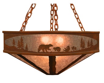 Multiple Options Bear, Deer, Elk, Moose & Buffalo animal Life Chandelier 24" and 36" Diameter Laser Cut Rustic light Fixture
