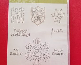 New Stampin' Up Retired Stamp Set "So Very Happy"