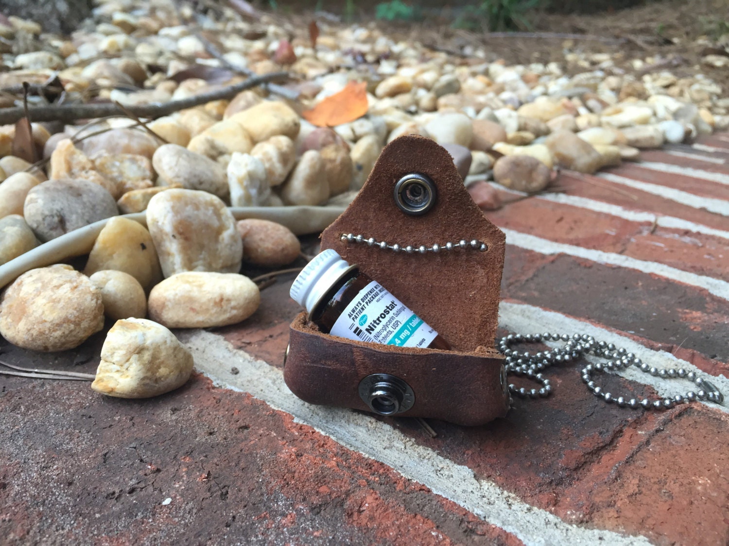 Nitroglycerin Bottle Holder Oiled Leather Necklace