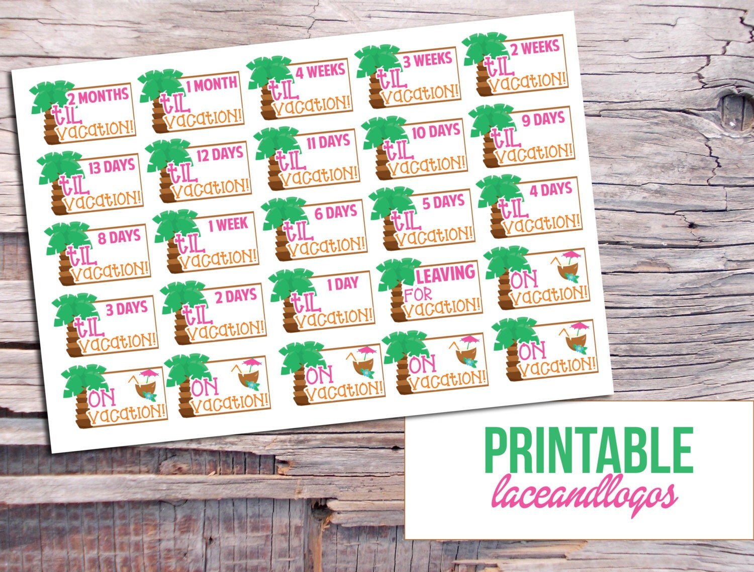 Printable Vacation Countdown Calendar