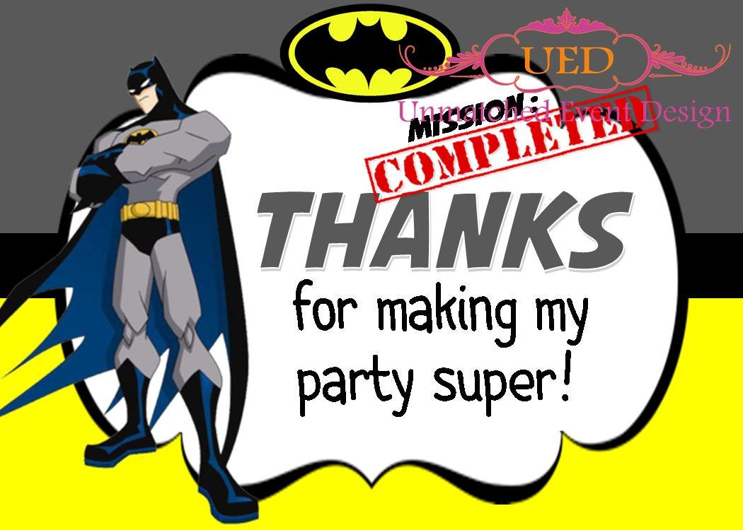 Batman Thank You Card Superhero Thank You Card Batman