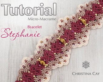 TUTORIAL PDF Micro-Macrame bracelet "Stephanie" pattern beaded macrame