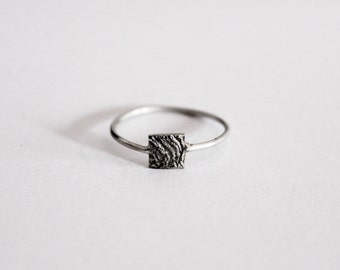 Minimal ring with textured detail, 925 silver ring, sterling silver ring.