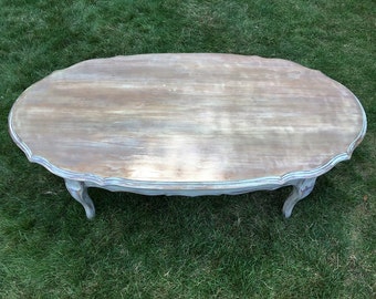 SOLD - Oval Coffee Table, Distressed Coffee Table, Shabby Chic, Oval Cocktail Table, Distressed Cocktail Table