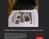 TOBACCO GROW KIT gift kits grow you're own tobacco from seed in the uk golden Virginia gardening valentines gift for him / her insecticide