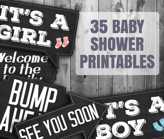 35 Printable Baby Shower Photo party photo booth baby