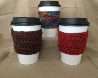 Fall Colored Handmade Crochet Coffee Cup Cozies