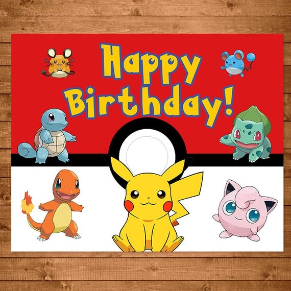 pokemon birthday sign red white pokemon happy birthday