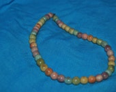BEAD CHOKER, Pastel Wooden Beads Vintage
