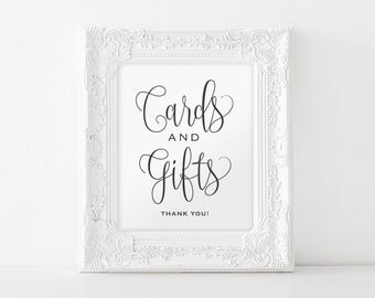 Cards and Gifts Sign, Gift Table Sign, Cards and Gifts Printable, Wedding Printable, Wedding Sign, Template, Instant Download #BPB203_40