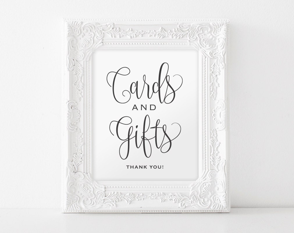 Cards and Gifts Sign Gift Table Sign Cards and Gifts