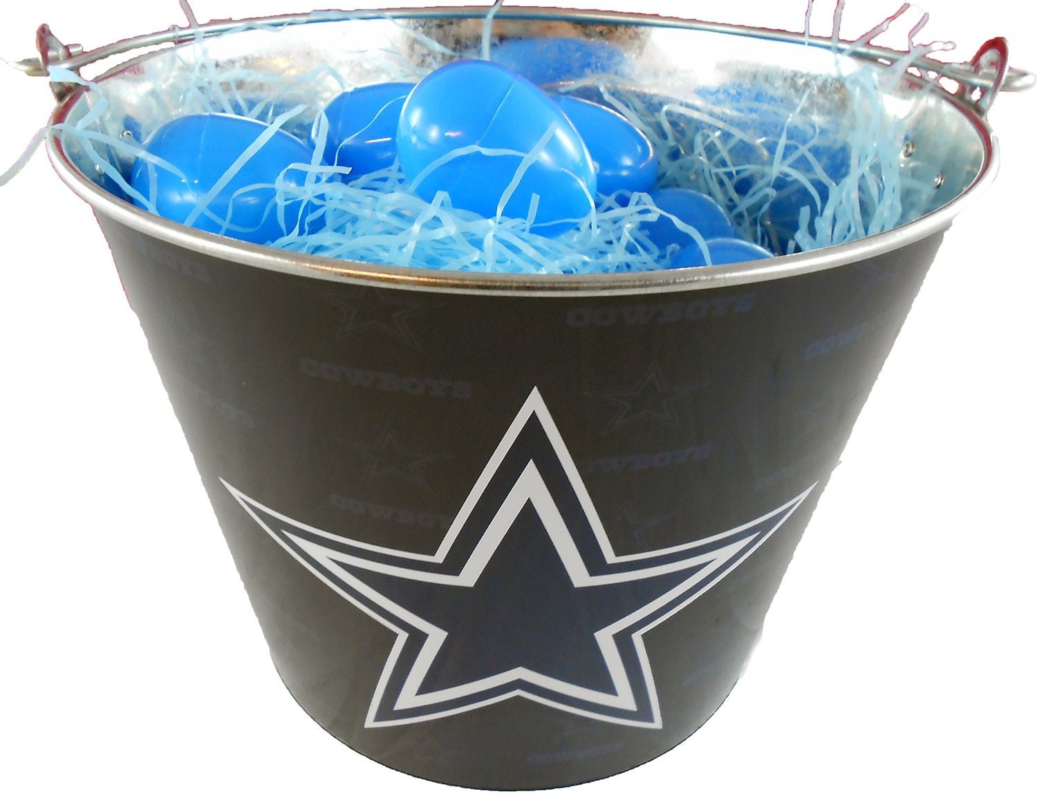 Dallas Cowboys Easter Basket NFL with Eggs and Team Color