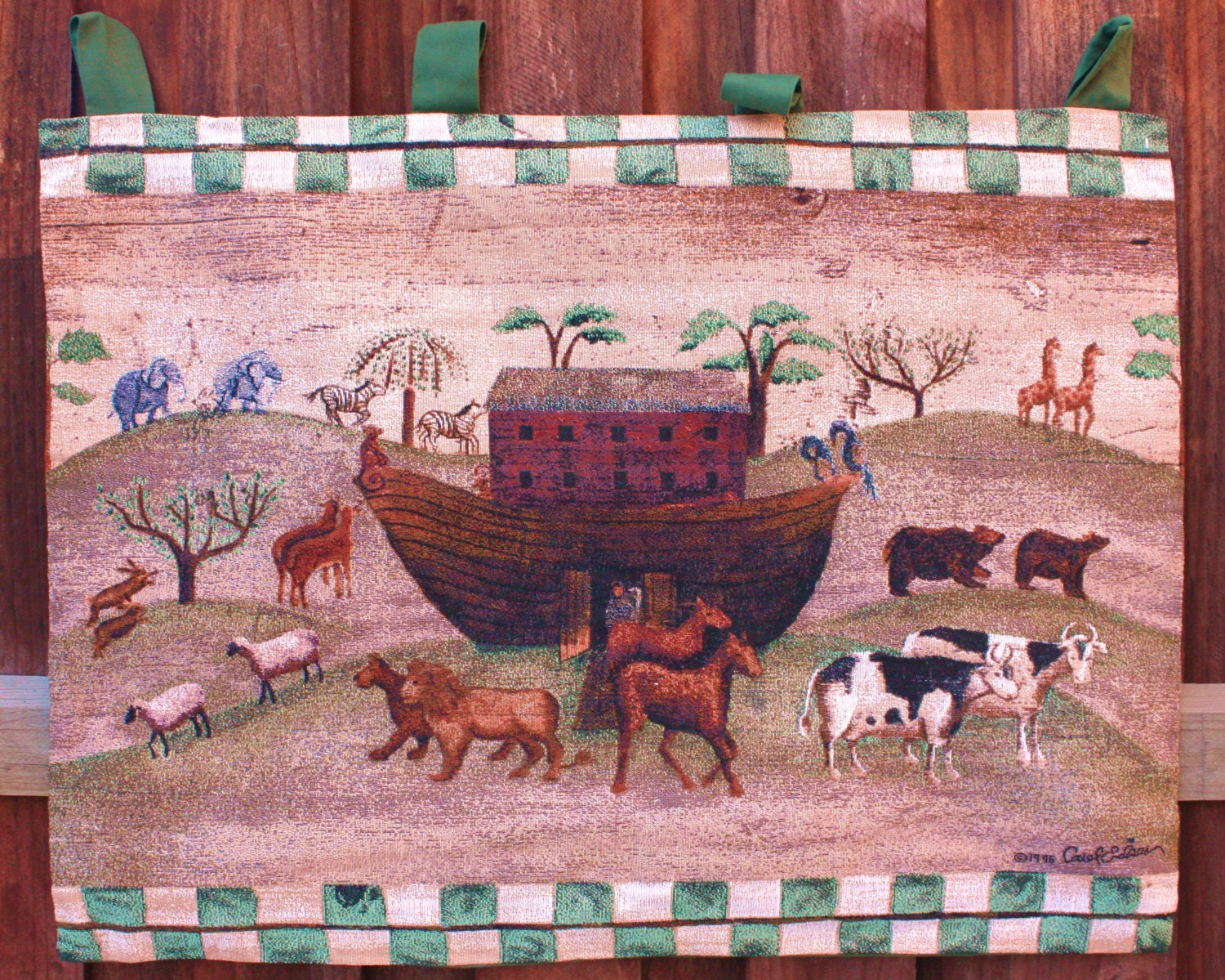 Sale Noah's Ark Tapestry By Carol Endres/Folk Art Wall