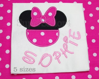 Mouse girl applique design, Minnie applique design, Minnie Mouse applique design