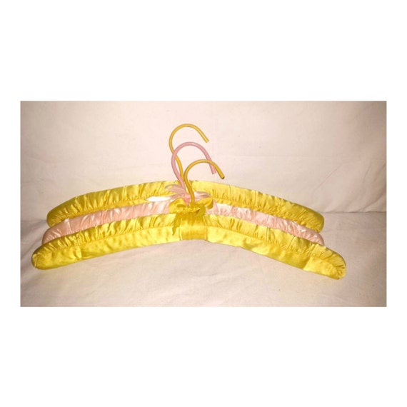 Vintage Satin Covered Hangers Set of 3Fabric by JunkYardBlonde