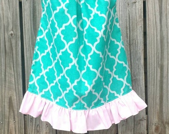 Mint Dress, Mint Flower Girl Dress, Mint Pillowcase Dress, Girl Mint Dress, 1 Year Old Dress, Children Sundress, Wedding Dress, Flower Girl