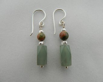 Aventurine and Unakite Earrings