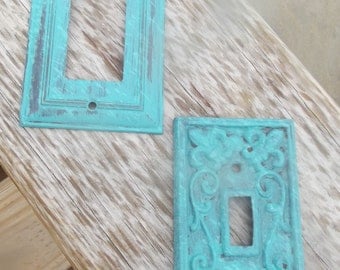 Buckboard Iron Outlet Covers Hand Painted Shabby Farmhouse