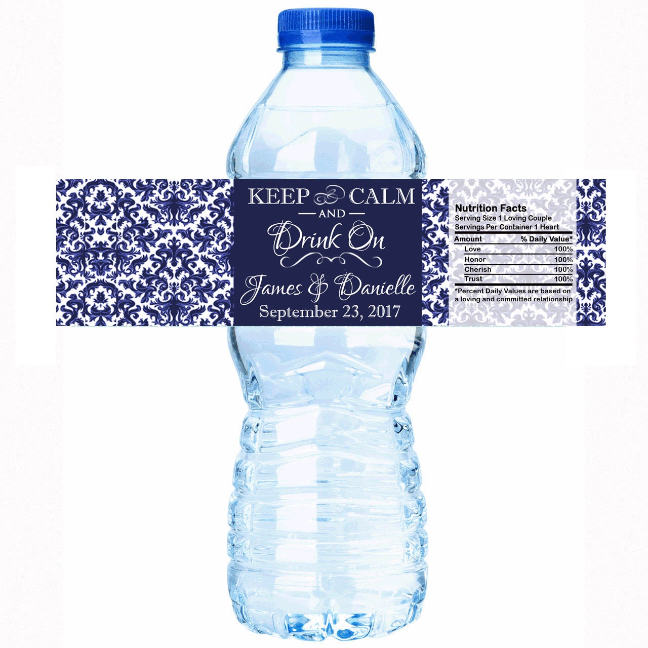 Keep Calm and Drink On Water Bottle Labels Water Bottle