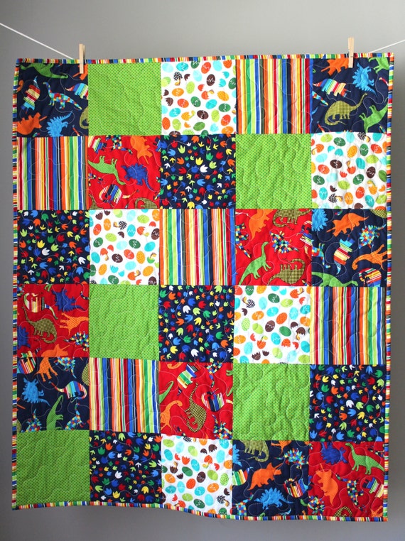 Baby Quilt Boy Dinosaur Quilt Dinosaur NurseryDinosaur