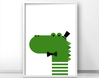 Crocodile Nursery Print, Kids Art Print, Instant Download Printable Nursery Art, Animal Nursery Decor, Printable Kids Wall Art, Kids Print