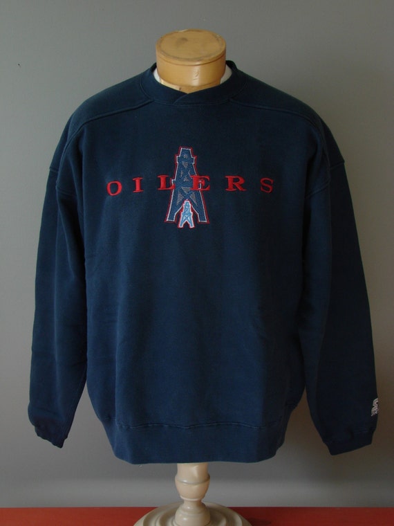 Throwback Houston Oilers Stitched Starter X-Large Sweatshirt