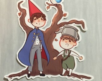 OTGW sticker, Over the Garden Wall, laptop stickers, Wirt Greg and Beatrice chibi sticker