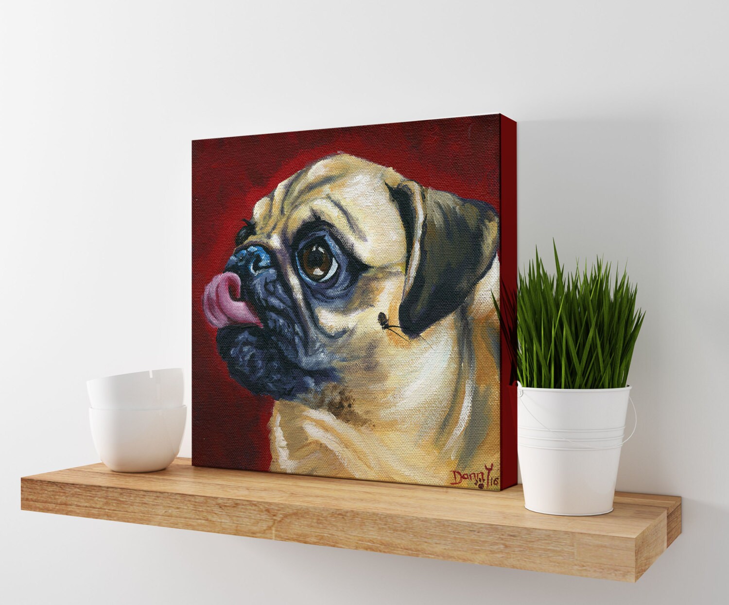 Pug Art Pug Print Pug Decor Canvas Dog Art Veterinary