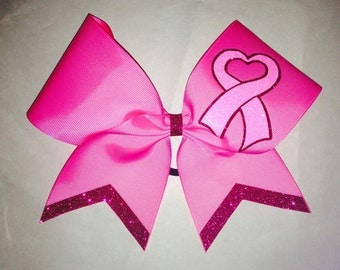 Breast Cancer and Cheer 1 color glitter with dots & mascot