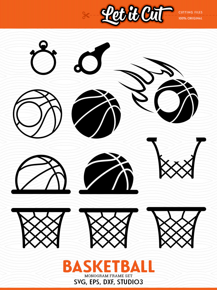 Download Basketball SVG Monogram Frames Svg Eps Dxf Studio3