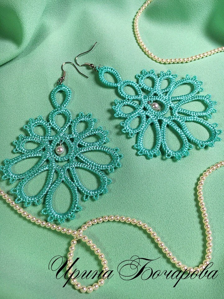 FSL Machine Embroidery Design Earrings Tatting lace