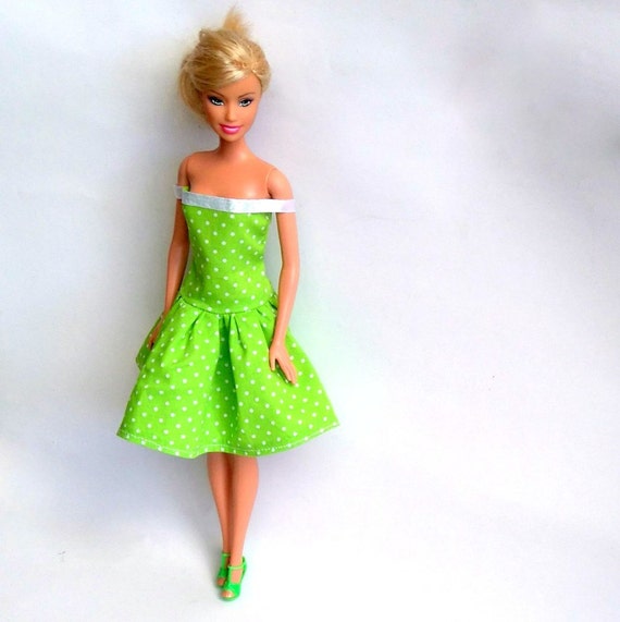 Barbie Doll Clothes Barbie Green Dress Barbie Summer Dress