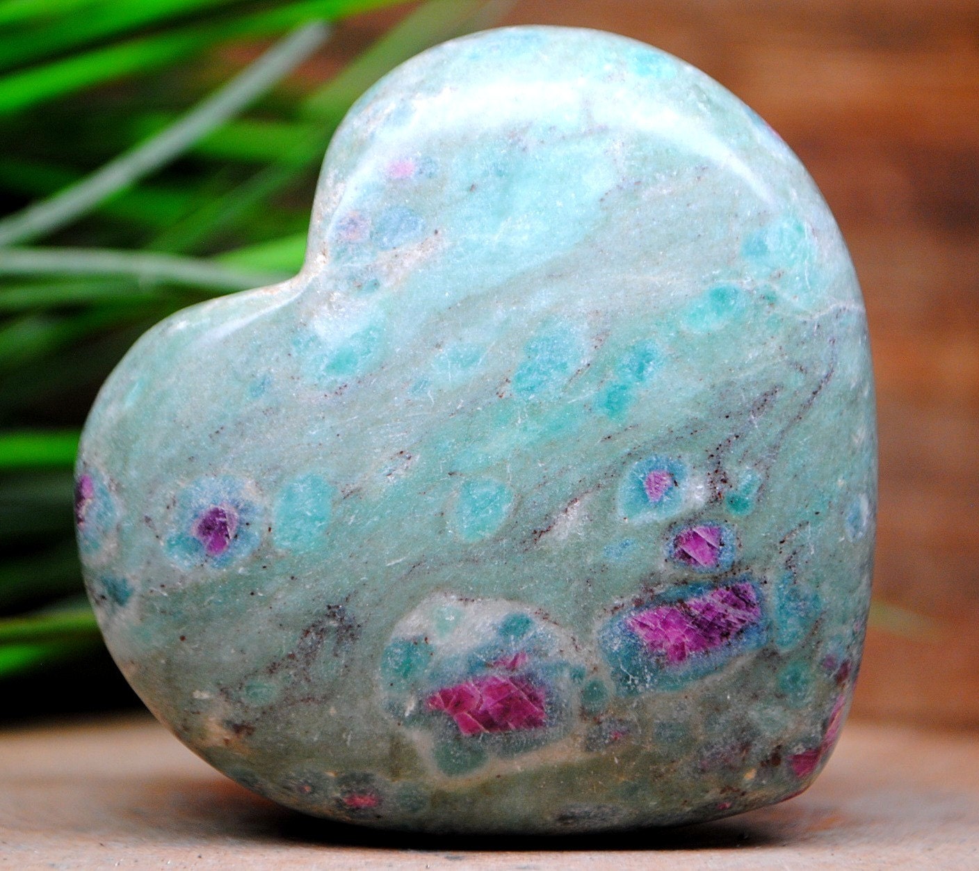 Large Ruby in Fuchsite Crystal Healing Heart by peoplecrystals