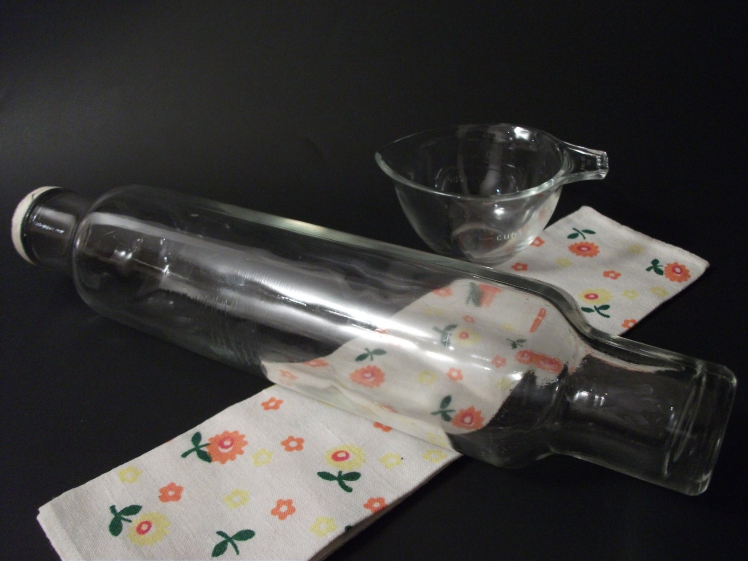 Vintage Glass Rolling Pin RollRite Clear Glass by Kapharnaum