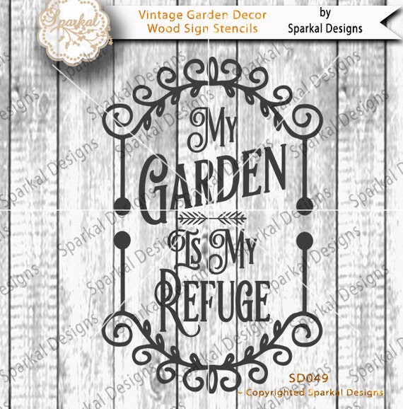 Download Vintage Garden Decor Sign Stencil Quotes Sayings Digital