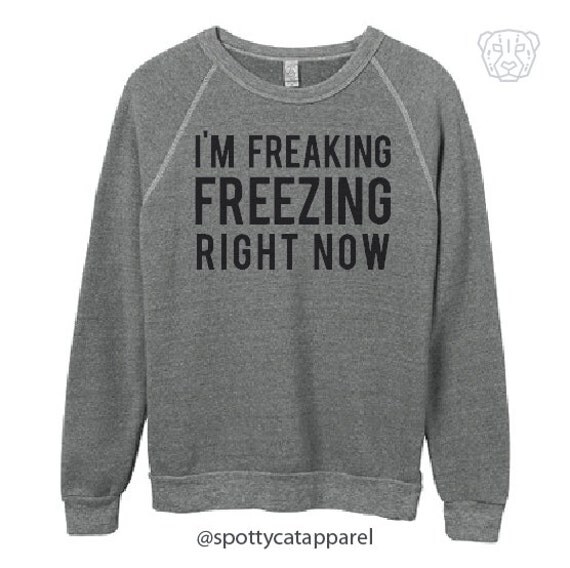 I'M FREAKING FREEZING right now eco fleece sweatshirt