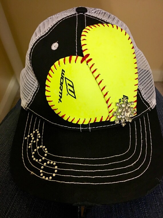 Customized Softball Style Hat With Bling by CharacterBowtiqueTH