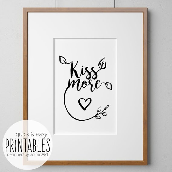 Wandbild Kiss more Deko Selbermachen Wandbilder mit Spruch