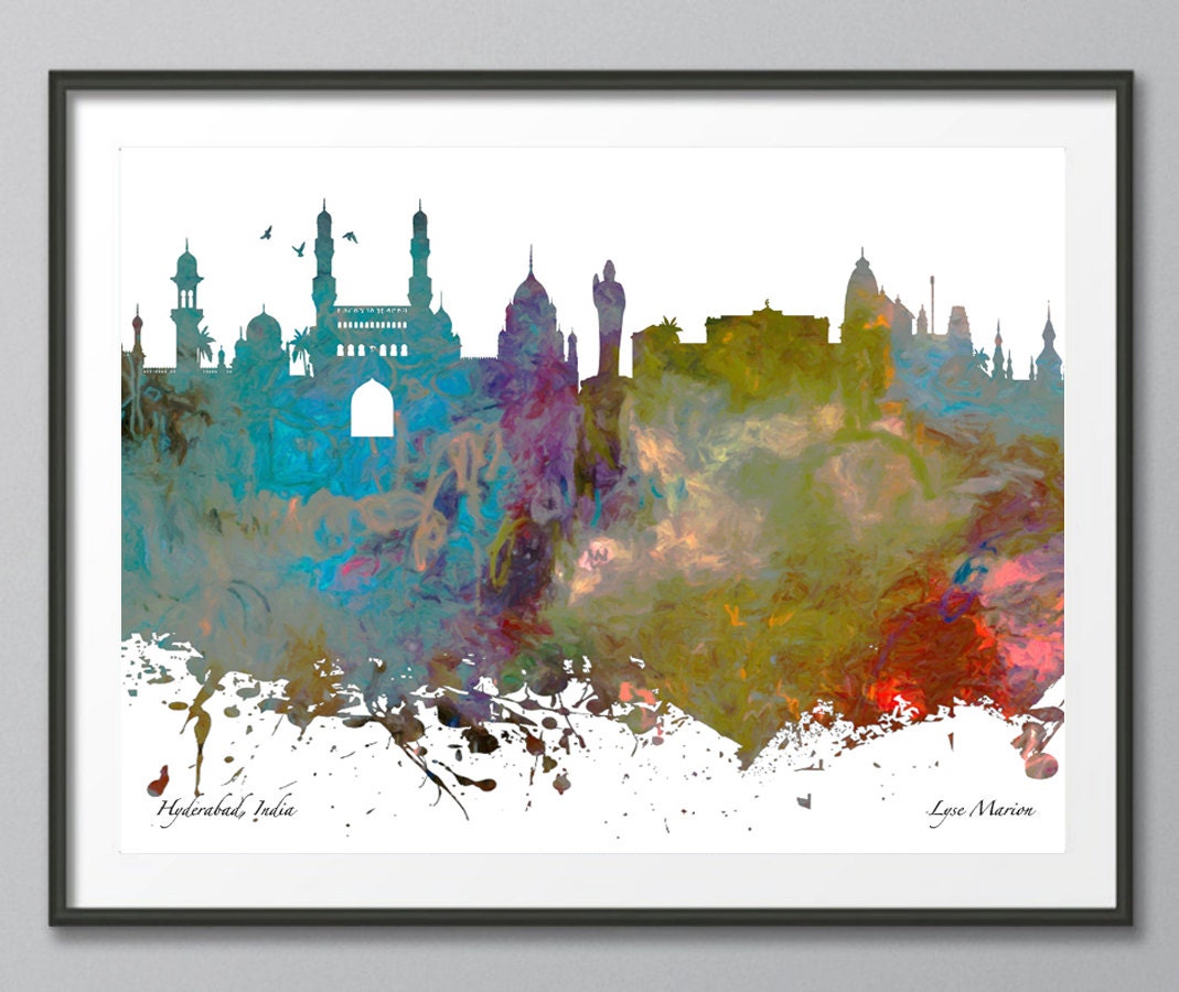 Hyderabad Hyderabad Skyline India Architecture Print
