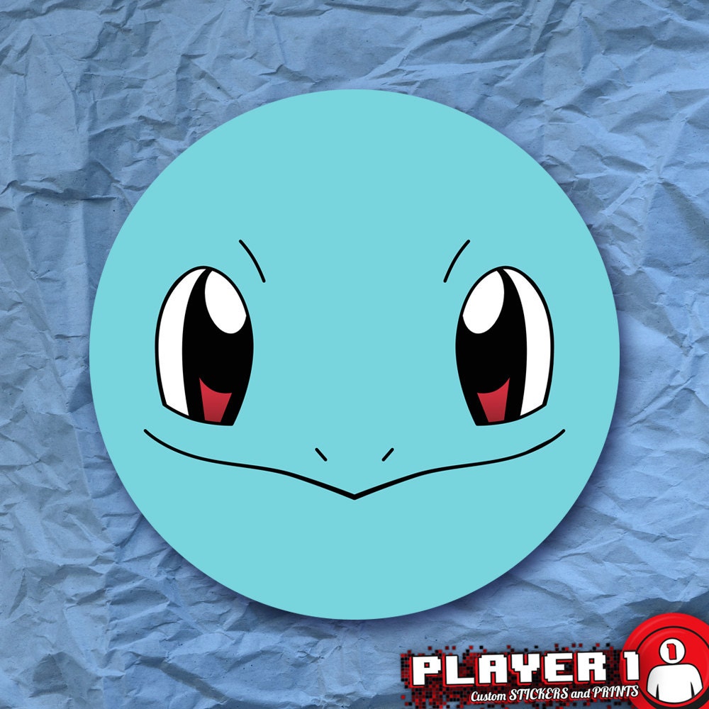 Squirtle Face Pokemon Sticker by Player1Stickers on Etsy