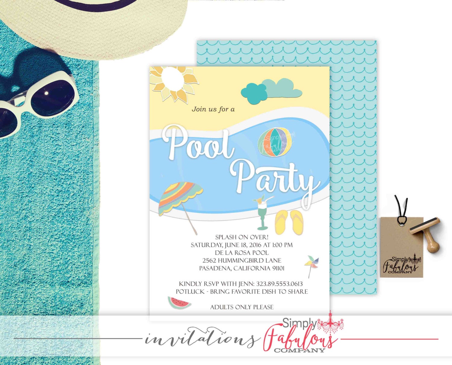 Adult Pool Party Invitations 5