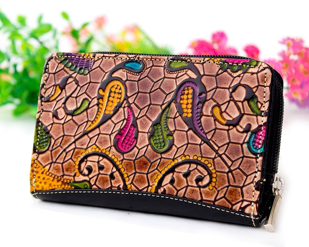 Women's wallet with snap closure women's leather by Artycult