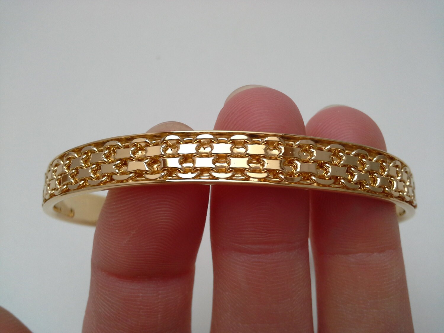 Thin Cuff Bracelet Gold Over Silver Vintage Cuff Gold 925