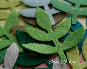 Felt Leaf Pack, Large Felt Leaves, Green Leaves, Green Foliage, Floral Craft, Decorative Leaf, Leaf Shapes, Die Cut Craft Embellishment