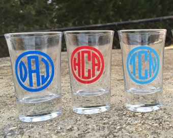 Monogrammed shot glasses