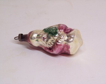 vintage glass christmas tree ornament, Santa Claus
