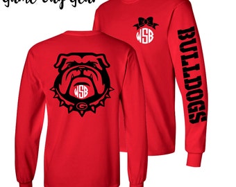 1 Monogrammed Shirt, Long Sleeve, Georgia Bulldog shirt, SEC Shirt