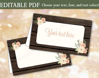 Printable Place Cards Place Card Template Editable Place