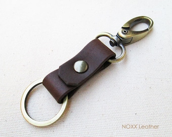 Leather Key Fob, Belt Leather Key Chain, Belt Clip Leather Keychain, Gift under 10 dollars